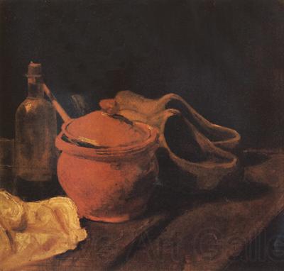 Vincent Van Gogh Still life with Earthenware,Bottle and Clogs (nn04) Spain oil painting art